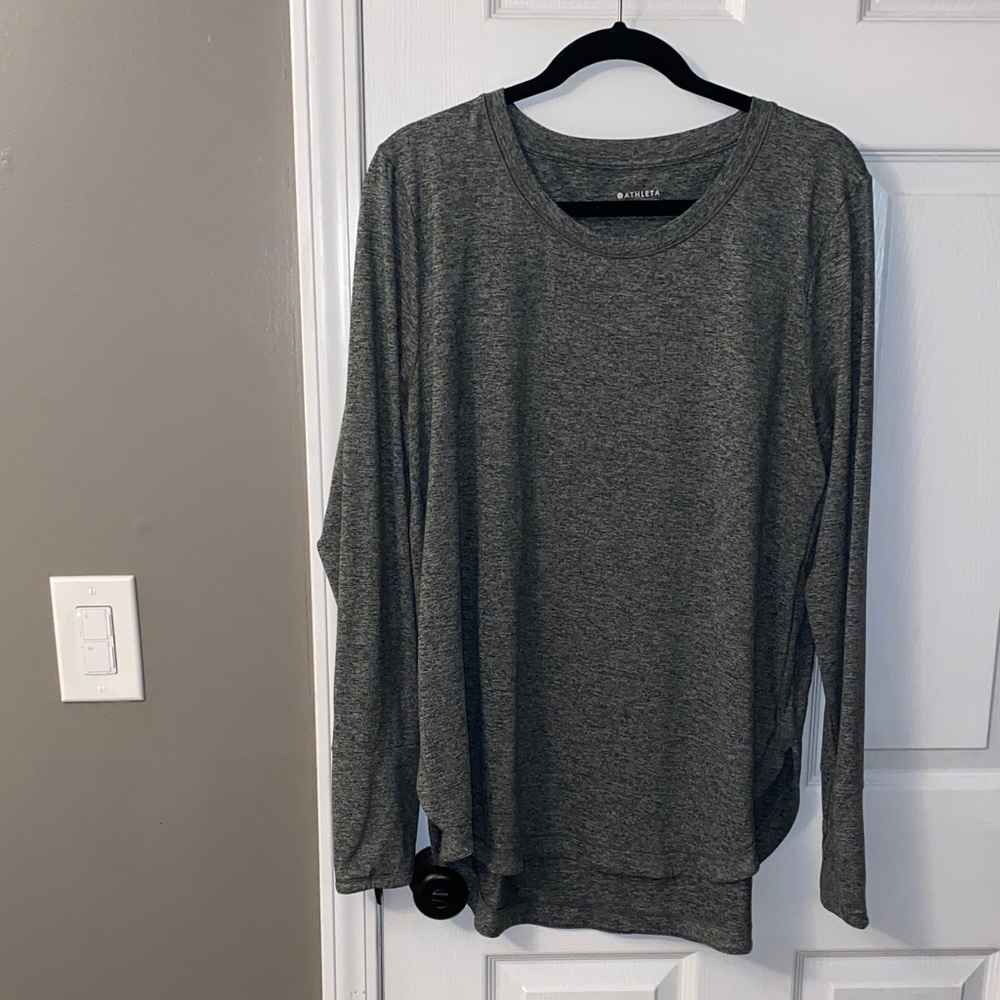 Athleta Green Long Sleeve Shirt with Thumbholes sz XL Womens